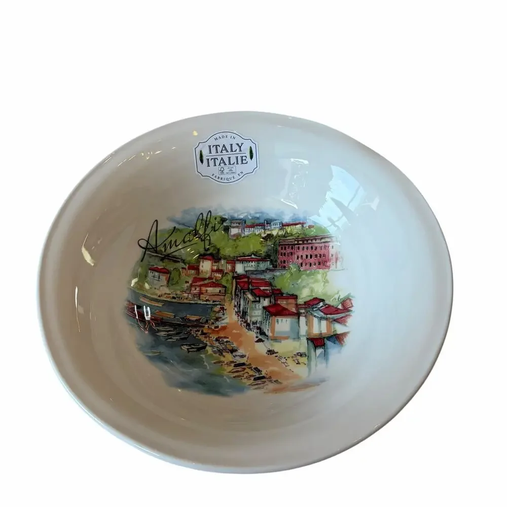 Ceramica Cuore Seaside Village Pasta Bowl AMALFI 10.5in Made in Italy New